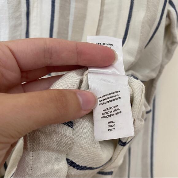 Rails Rowen Coco Stripe Linen White Jacket Small - Picture 5 of 10